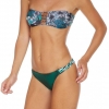 immagine 0 di Bikini fascia fantasia verde slip chiuso con intreccio sul fianco