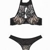 immagine 1 di bralette in pizzo nero + perizoma