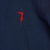immagine 2 di Trussardi camicia blu delavè con logo ricamato in misto lino