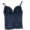 immagine 0 di Bustier con stecche in seta e pizzo