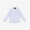 immagine 0 di Trussardi junior camicia bianca in misto lino con logo ricamato