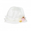 immagine 0 di Cappellino bianco con applicazioni rosa