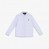 immagine 0 di Trussardi junior camicia bianca in misto lino con logo ricamato