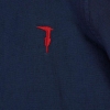 immagine 2 di Trussardi camicia blu delavè con logo ricamato in misto lino