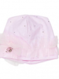 Cappellino neonata con tulle e strass 1