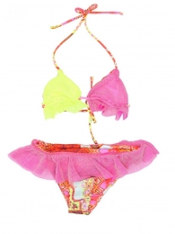 Bikini triangolo bimba/ragazza in lycra glitterata 1