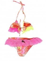 Bikini triangolo bimba/ragazza in lycra glitterata 2