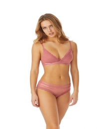 Completo intimo triangolo + slip in tulle ricamato 1