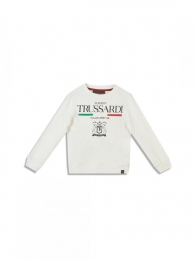 Trussardi junior felpa garzata bianco 1