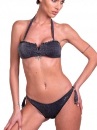 Bikini Fascia Slip Fiocchi Ricamo Cristalli 1