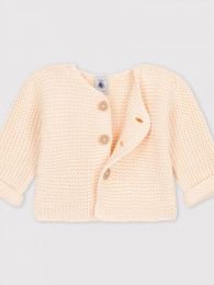 Cardigan Petit Bateau in tricot, panna 1