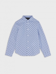 Emporio Armani junior camicia in cotone azzurra 1