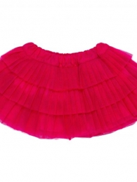 Gonnina con balze in tulle corallo e fuxia 2