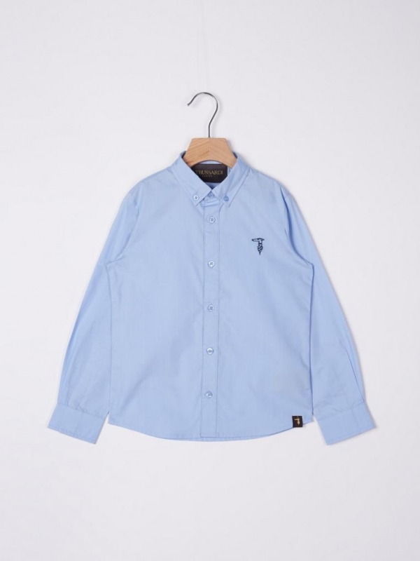 Trussardi camicia  bianca e azzurra nuova collezione 2-16 anni 1