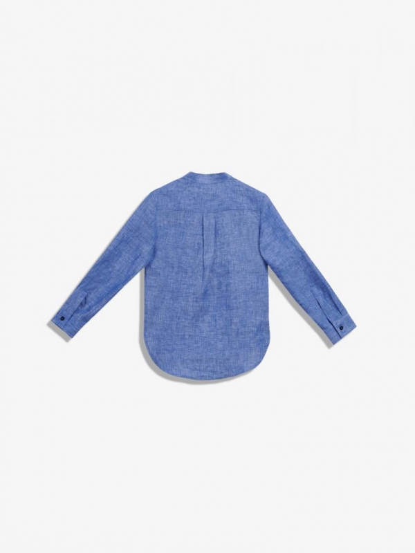 Trussardi camicia azzurra in lino 2