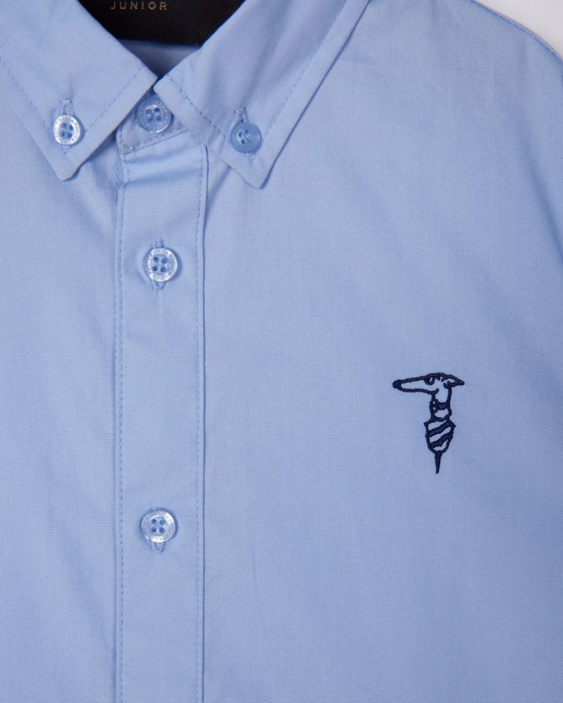 immagine 2 di Trussardi camicia  bianca e azzurra nuova collezione 2-16 anni