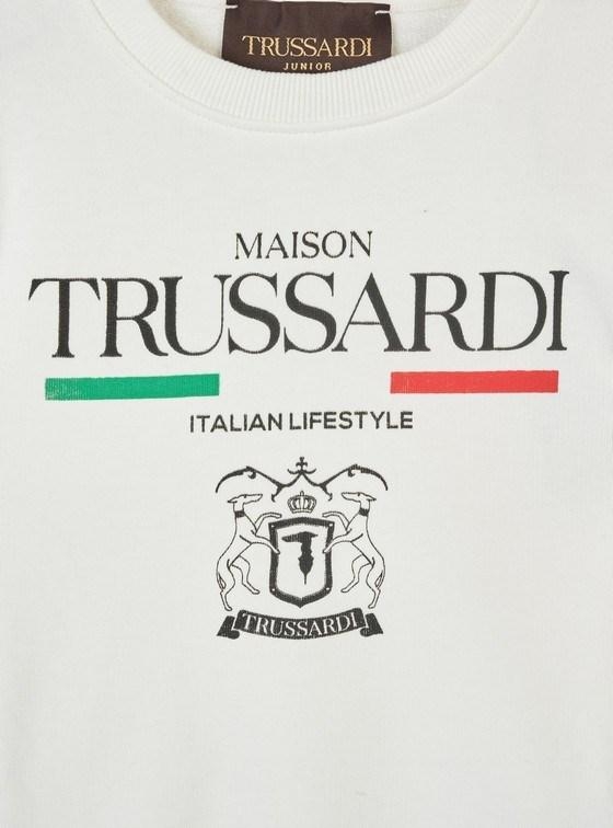 immagine 2 di Trussardi junior felpa garzata bianco