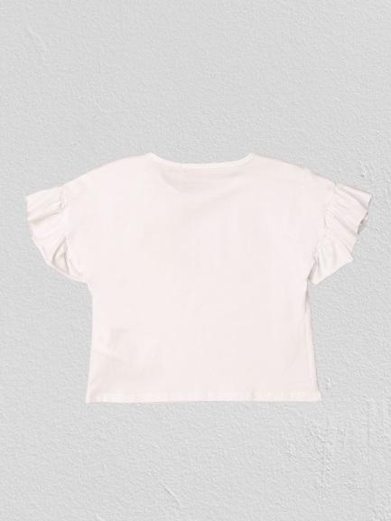 immagine 3 di T.shirt in cotone bimba con logo di strass