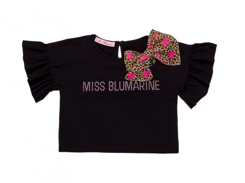 immagine 0 di T.shirt in cotone bimba con logo di strass