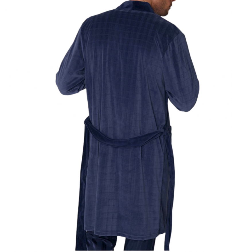 immagine 1 di Admas vestaglia da uomo in ciniglia blu