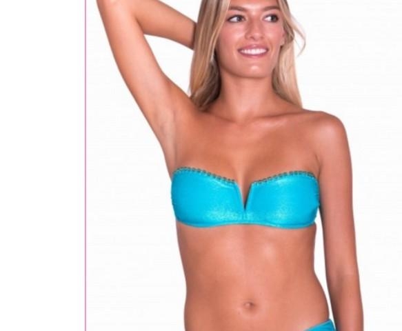 immagine 4 di Bikini Fascia Slip Fiocchi Ricamo Cristalli