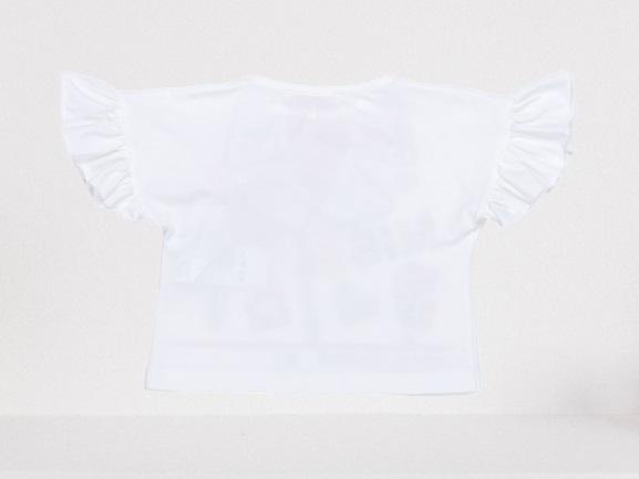 immagine 1 di T.shirt in cotone con multistampe e rouche