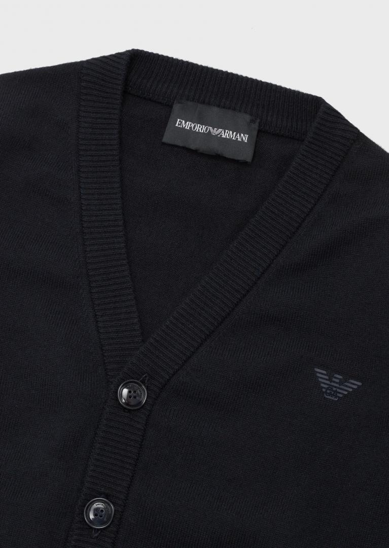 immagine 2 di Emporio Armani junior cardigan scollo V misto lana