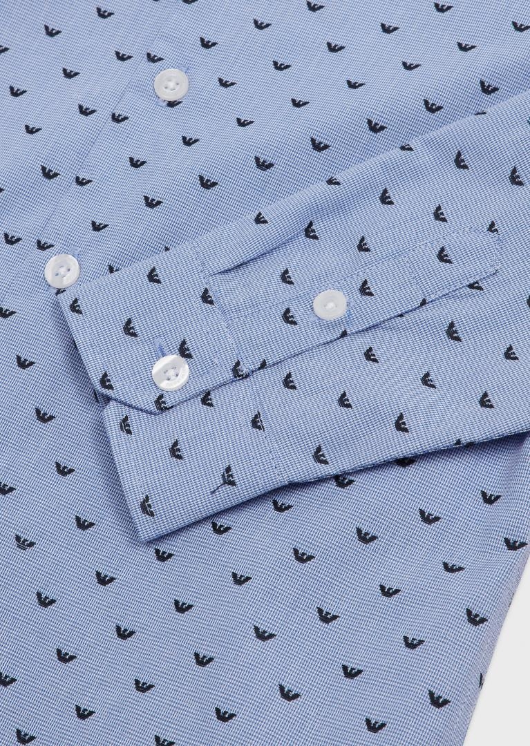 immagine 3 di Emporio Armani junior camicia in cotone azzurra