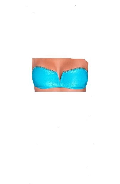 immagine 3 di Bikini Fascia Slip Fiocchi Ricamo Cristalli