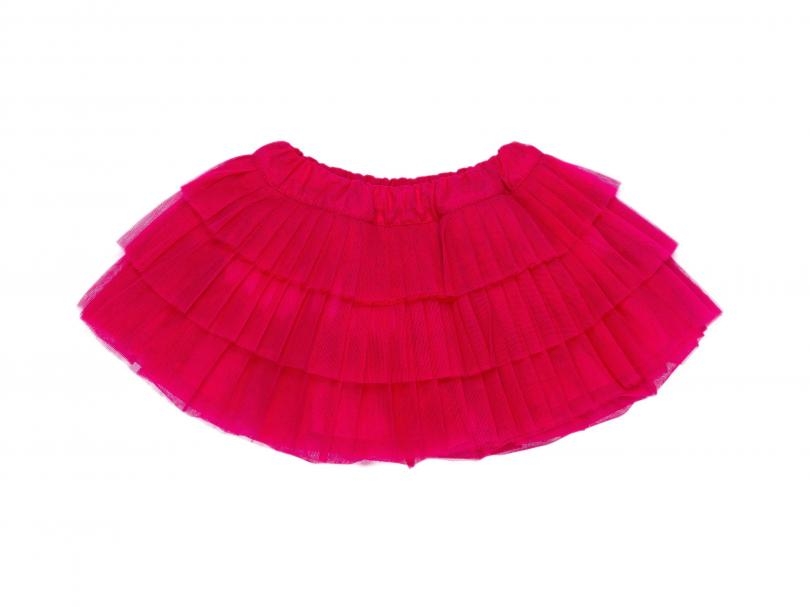 immagine 1 di Gonnina con balze in tulle corallo e fuxia