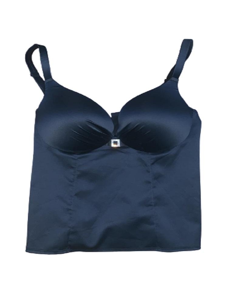 immagine 0 di Bustier elegante in raso Boselli  nero