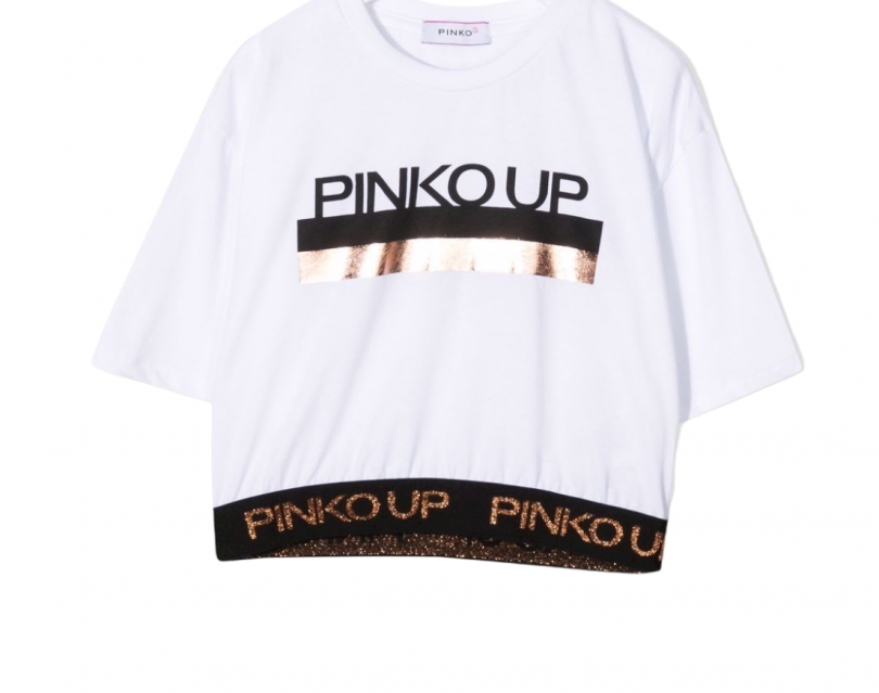 immagine 2 di Pinko Up t.shirt crop con maniche 3/4 8-14 anni