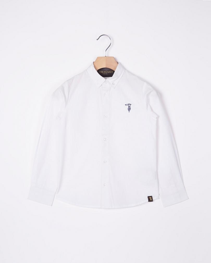 immagine 3 di Trussardi camicia  bianca e azzurra nuova collezione 2-16 anni