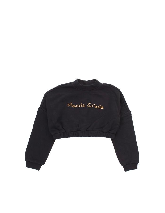 immagine 0 di Manila Grace maglia nera con logo centrale oro junior